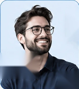 Smiling professional in glasses
